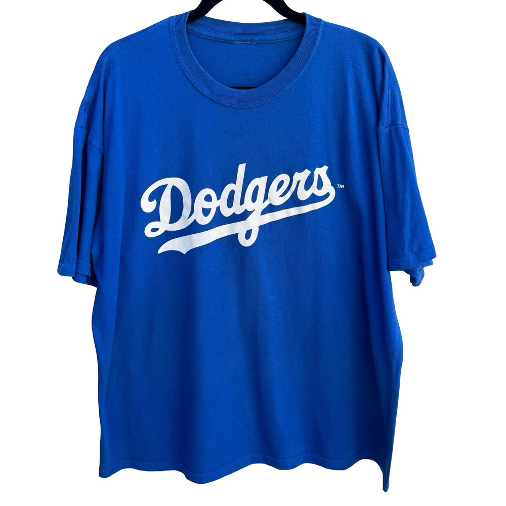 Los Angeles Dodgers MLB Vintage Graphic T-Shirt Royal Blue Crew Neck Mens Large